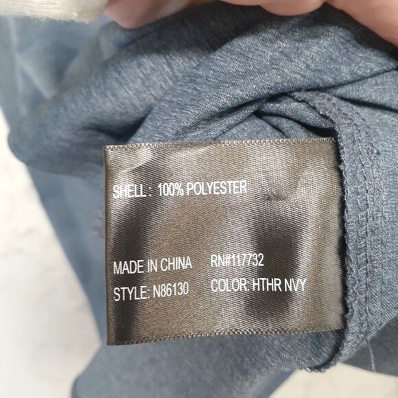 Zeroxposure Travel Series Men's XL Heather Navy Blue Long Sleeve Button Up Shirt - Picture 6 of 8